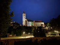 St. James’ Church at night